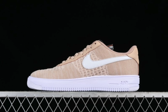 Nike Air Force 1 '07 Low 2.0 Khaki Flyknit Casual Sneakers - CI0051-200