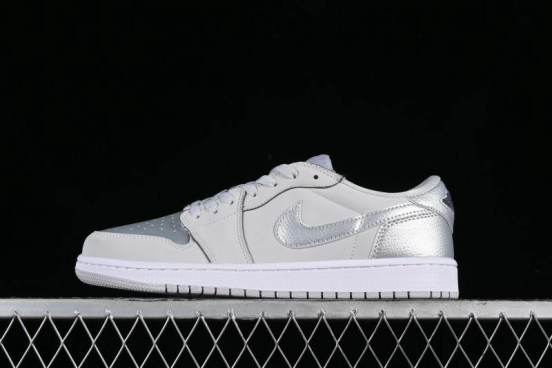 Nike Air Jordan 1 Low AJ1 Grey Silver Low-Top Casual Sneakers - CZ0790-002