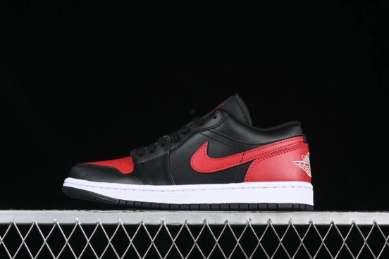Nike Air Jordan 1 Low AJ1 Red Black Low Top Casual Sneakers - 553558-067