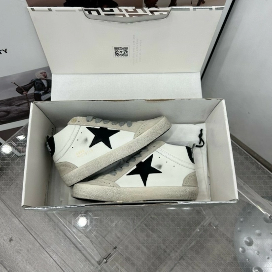 2024 Unisex GGDB White Black Leather Suede High Top Sneakers MJ00300
