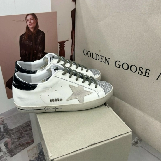 2025 Women GGDB White Silver Leather Sneakers MJ00260