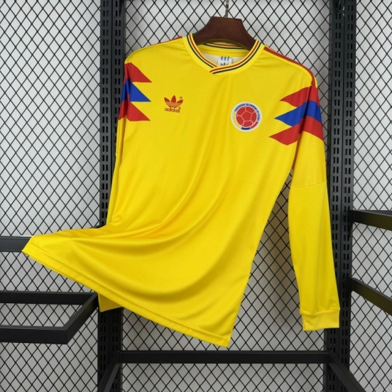 1990 Retro Colombia Home Long Sleeve Jersey