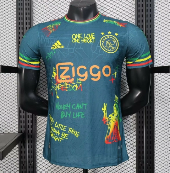 25/26 Ajax Navy Blue with Bob Marley Tribute Jersey