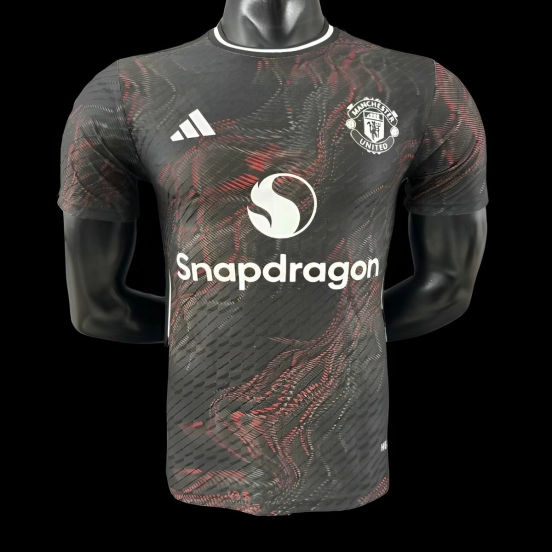 Player Version 25/26 Manchester United Black with Red Pattern Jersey