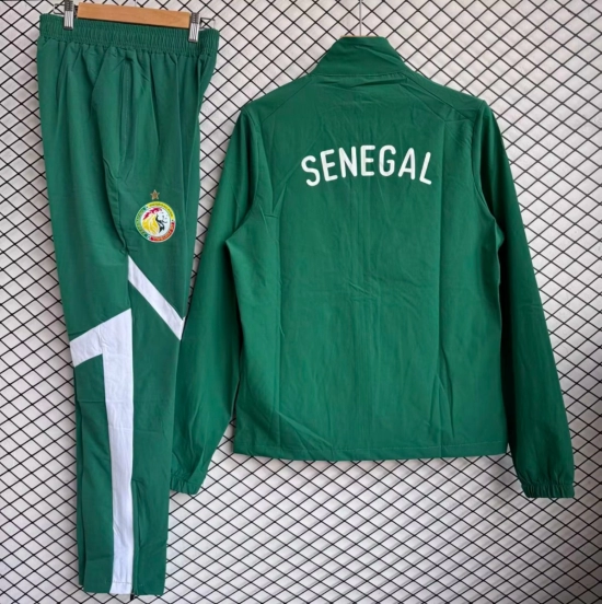 25/26 Senegal National Team Green Full zipper Jacket Tracksuit+ long pants