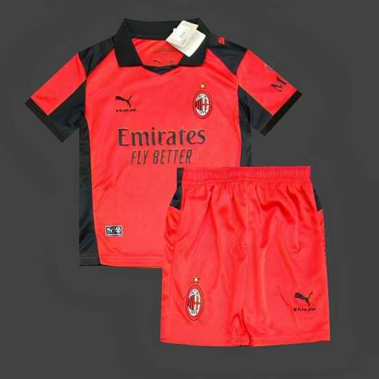 25/26 Kids AC Milan x Slam Jam Limited Edition Long Sleeve Red Forth Jersey